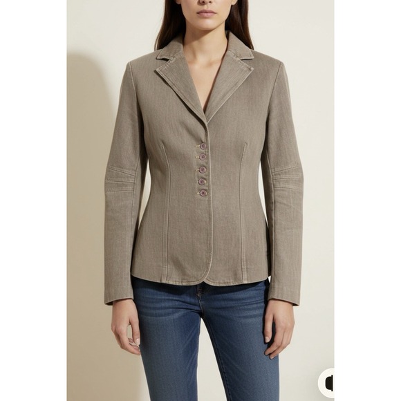 Newport News Jeanology Collection Jackets & Blazers - Vintage Newport News Jeanology Collection Jacket Womens Size 12 Taupe Gray Denim